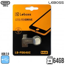 Pen Drive OTG Tipo C e USB 64GB LB-PD64UC Leboss